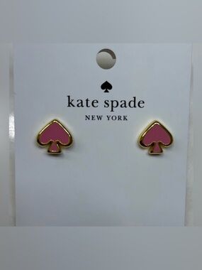 NWT! Kate Spade Gold-Tone Pink Everyday Stud Earrings